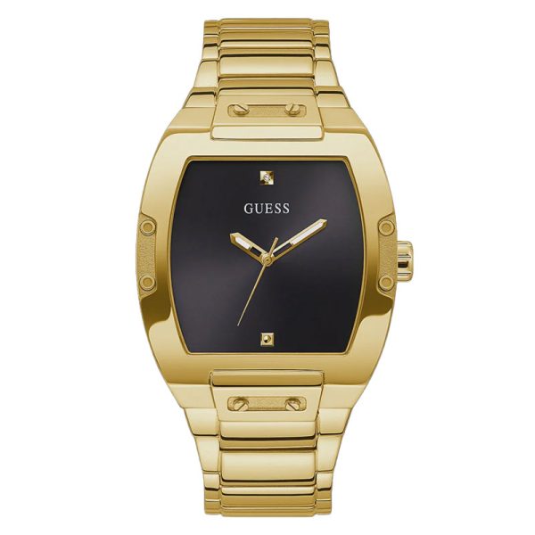 Guess Men’s Quartz Gold Stainless Steel Black Dial 43mm Watch GW0387G2