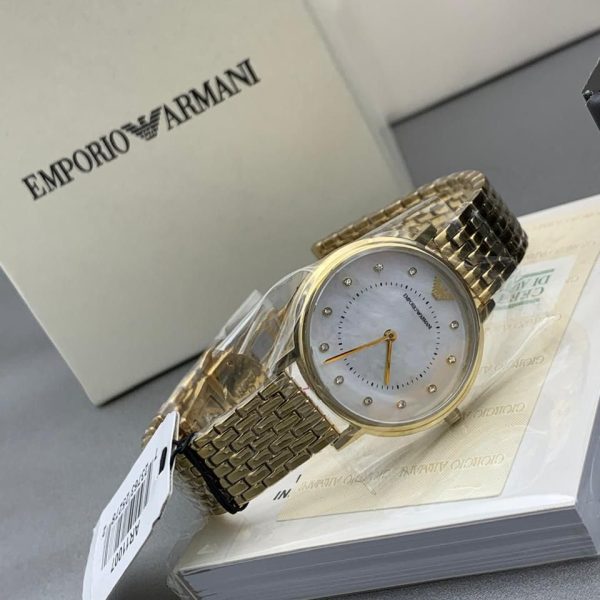 Emporio Armani Women’s Analog Stainless Steel Mother of Pearl Dial 32mm Watch AR11007
