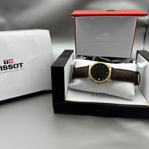 TISSOT Vintage P360/460 Stainless Steel Swiss Made 20 Micron Gold Bezel Watch Sapphire Crystal Glass 35MM  Strap AM