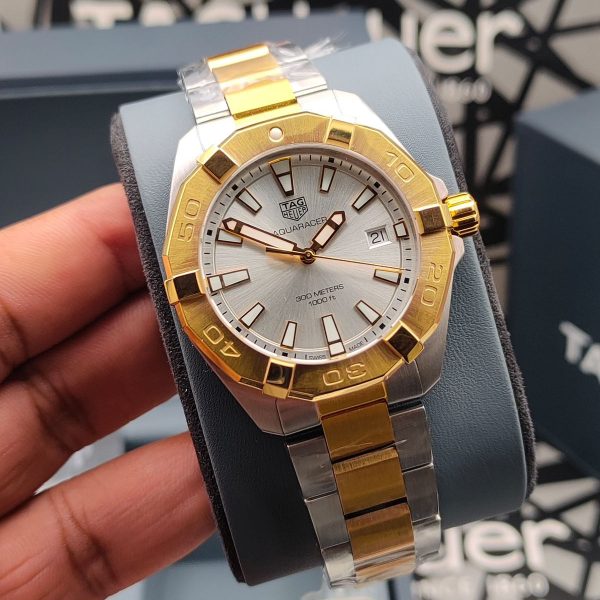 Tag Heuer Aquaracer Men’s Quartz Swiss Made Two-tone Stainless Steel Grey Dial 41mm Watch
