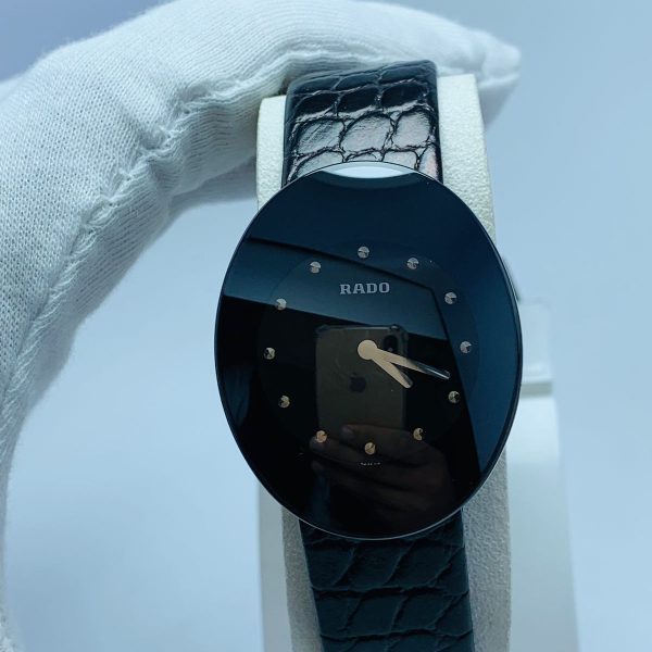 Rado eSenza 964.0490.3 Black Dial Leather Strap Swiss Quartz Dress Men's Watch