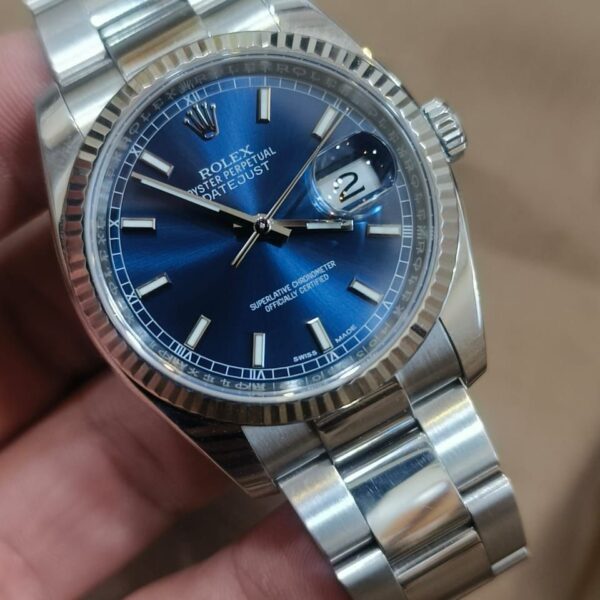 Rolex Date 36MM 116234 Blue Roman Dial Watch