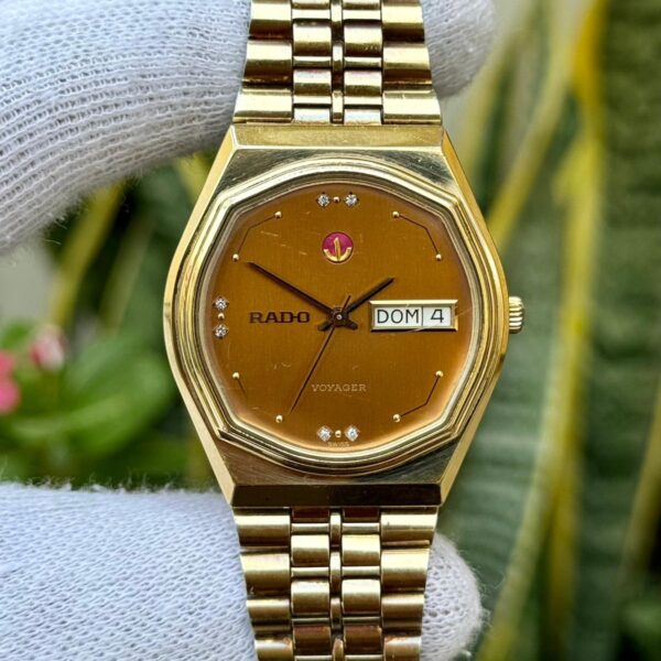 RADO Voyager Auto Swiss Men Watch 38MM 18k Plated Ref-636.3420.2